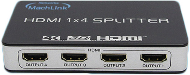 마하링크 HDMI 1대4 4K 3D UHD 분배기 ML-HSP44K, 혼합 색상, 1개