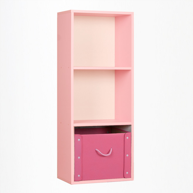 하우디가구 칸높은 DIY 칼라박스, 핑크, 3단