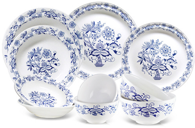 마쯔오카 쯔비벨무스터 웨딩라이프 2인조 홈식기세트 10p, 코발트블루, 7종