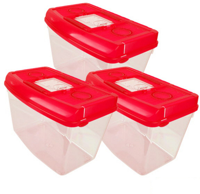 대일 라운드 채집통 레드 소, 3개