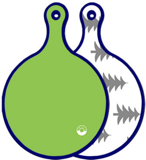 로엠디자인 블루에디션 양면 원형도마 라이트그린, 숲패턴3, 1개