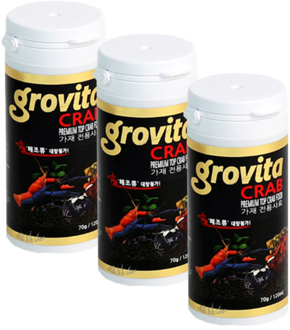 그로비타 가재 게 사료, 70g, 3개