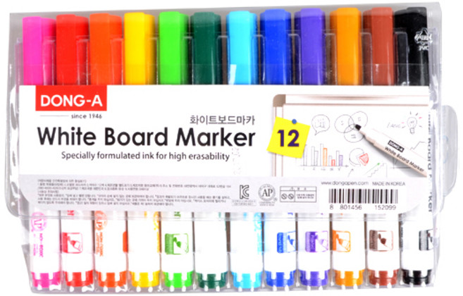 동아 보드마카 둥근닙 세트, 12색, 1세트