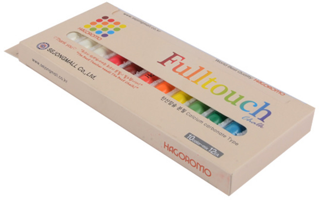 하고로모 10색 탄산분필, 혼합 색상, 12개