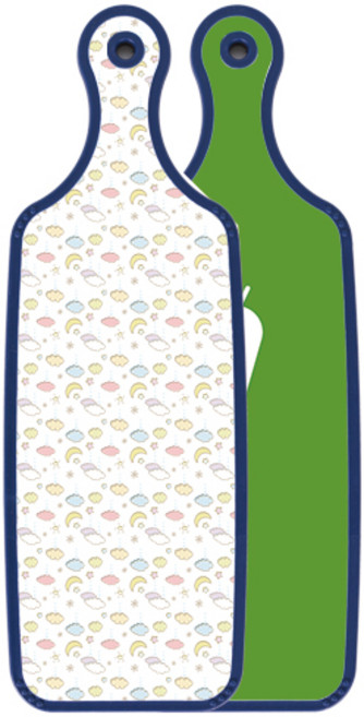 로엠디자인 블루에디션 서빙 양면 도마 보드 채소그린, 파스텔밤하늘, 1개