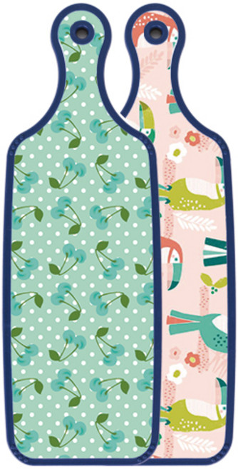 로엠디자인 블루에디션 양면 서빙도마 구관조핑크, 옥색체리, 1개