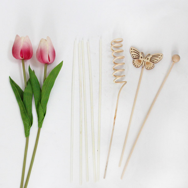 모리앤 생화느낌 튜울립조화 디퓨저리드 세트, 핑크, 1세트