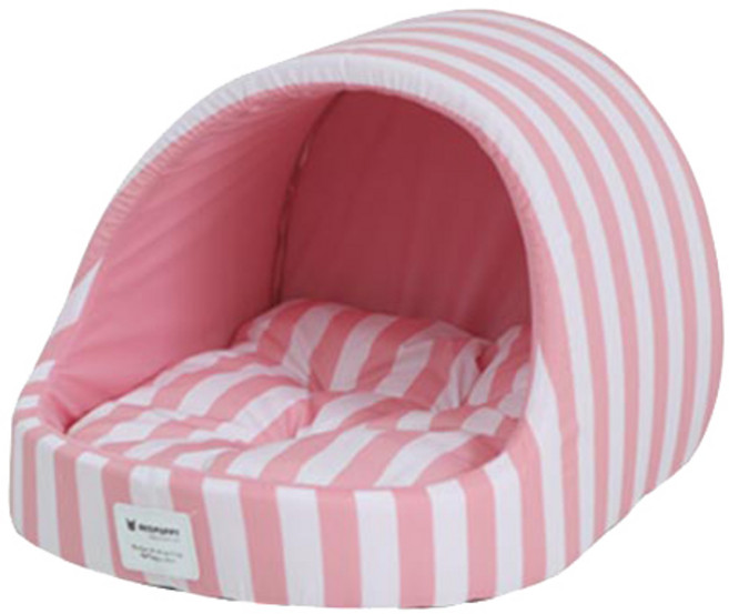 레드퍼피 반려동물 빈펫 동글이 쿠션하우스, 스트라이프핑크, 1개