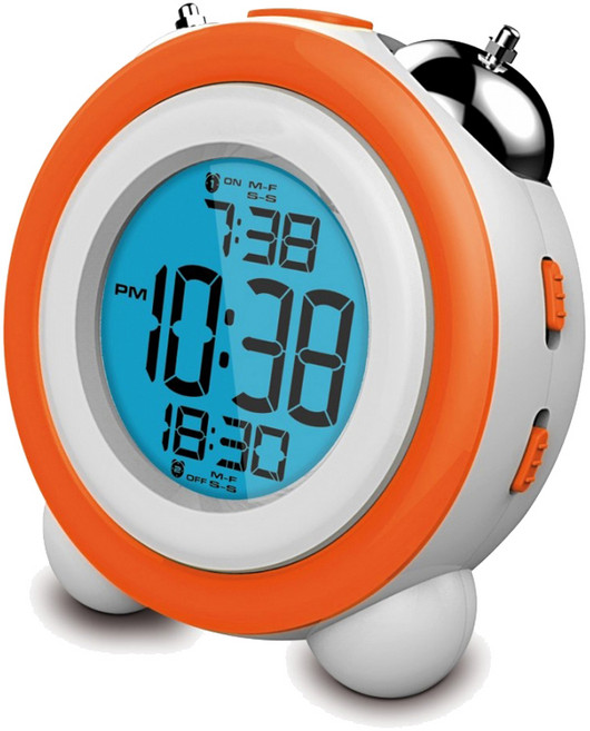 생활살림 시끄러운 디지털 LED 공룡알람 탁상시계, 오렌지