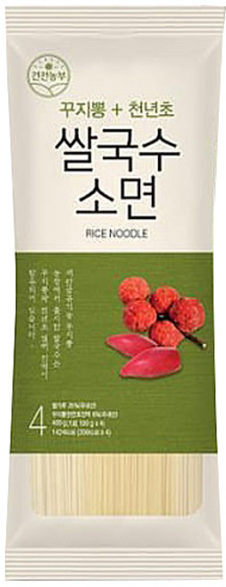 건전농부 꾸지뽕천년초 쌀국수 소면, 400g, 1개