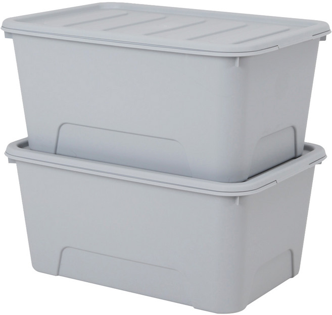 가쯔 마카롱 리빙박스, 라이트그레이, 56L, 2개