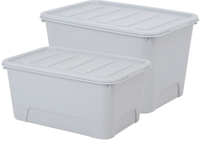 가쯔 마카롱리빙박스56L + 72L, 라이트그레이, 1세트