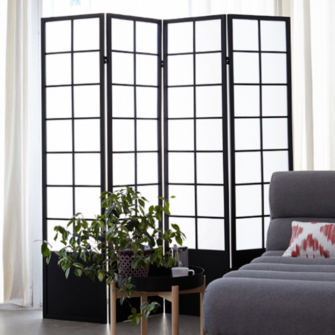 베스트리빙 타탄문 4단 파티션, 블랙