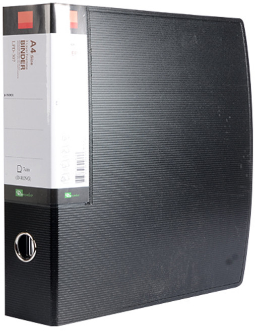 알에스씨 D링 투톤 PP표지 바인더 파일 3공 LPD-307, 흑색, 1개