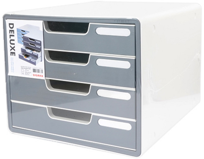 시스맥스 디럭스 컬러서류함 290 x 340 x 240 mm 13106, 그레이, 4단
