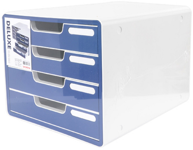 시스맥스 디럭스 컬러서류함 290 x 340 x 240 mm 13106, 네이비, 4단