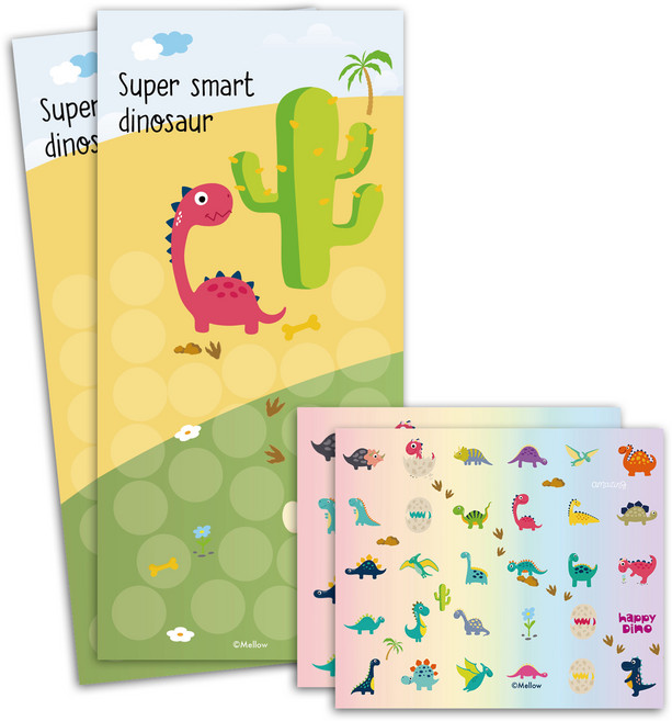 멜로우 공룡 칭찬스티커, 슈퍼 스마트 다이노, 2세트