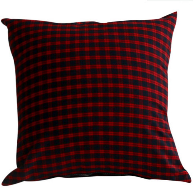 대일 윈터체크 쿠션 솜포함, 스몰레드