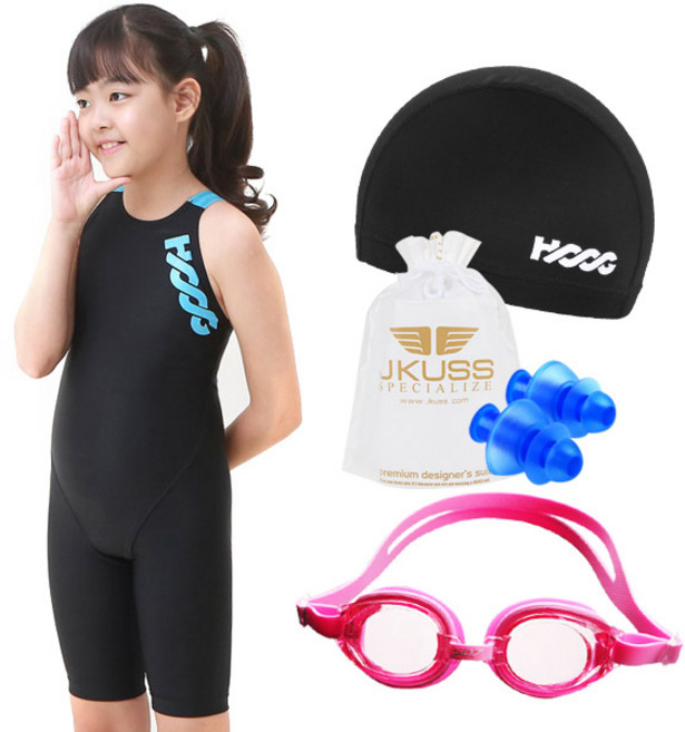 후그 여아용 Y-back 5부 수영복 세트 GLA125