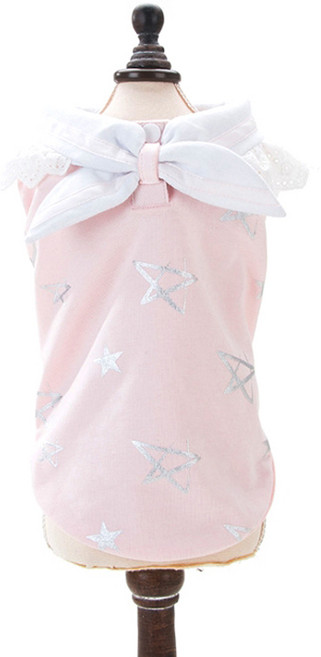 슈퍼식스 반려동물 드로잉별 여름 티, 핑크, 1개