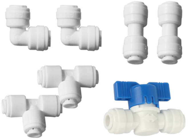 와이넷 정수기부품 세트B L형피팅 2p + I형피팅 2p + T형피팅 2p + 볼밸브, 1세트