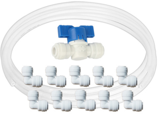와이넷 정수기호스 10m + L형피팅 10p + 볼밸브, 1세트