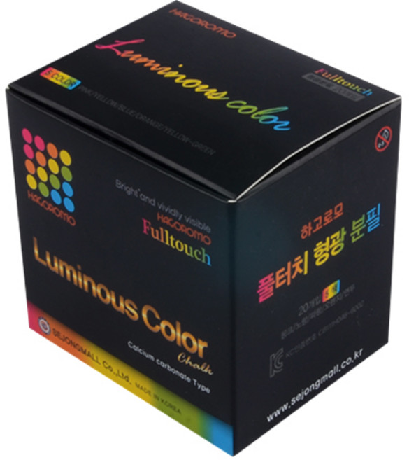 하고로모 형광 탄산분필 5색 20개, 혼합 색상, 20개입
