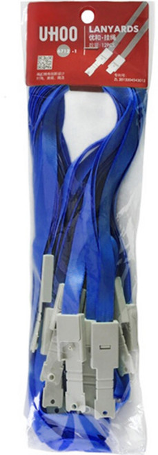 유후 클립형 목걸이 끈 6712_1, 블루, 12개입
