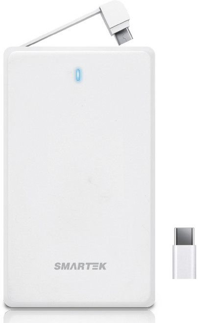 스마텍 카드형 케이블 일체형 보조배터리 마이크로 5핀 + C타입, STNB-5000