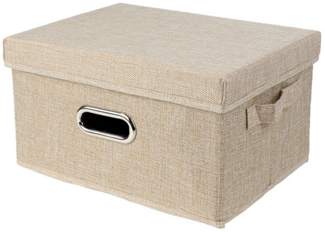 제이앤씨 다용도 수납박스, 베이지, 소(32 x 24 x 17.5 cm), 1개