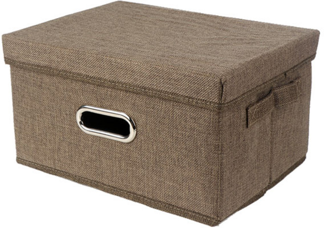 제이앤씨 다용도 수납박스, 골드브라운, 소(32 x 24 x 17.5 cm), 1개