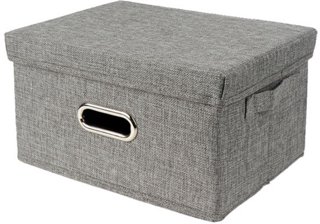 제이앤씨 다용도 수납박스, 그레이, 소(32 x 24 x 17.5 cm), 1개