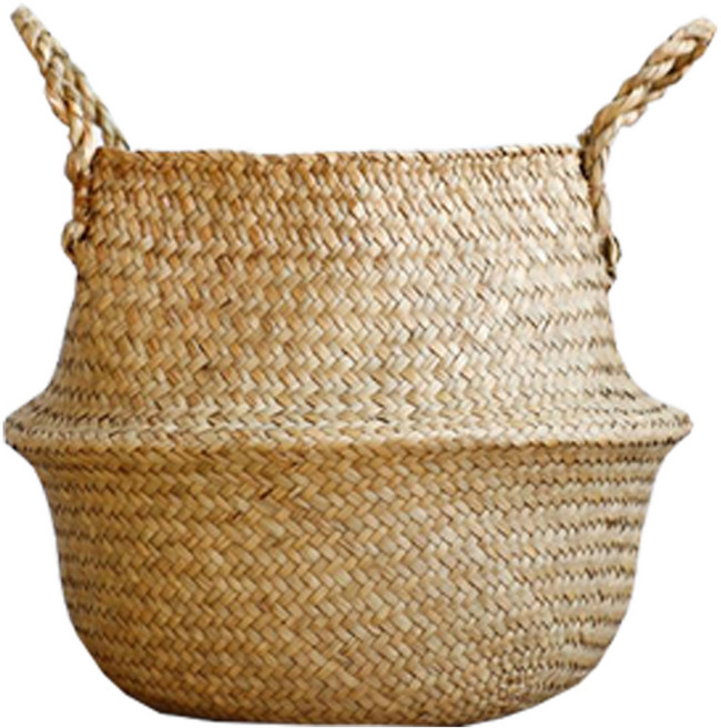 리빙듀오 자연을 품은 접이식 해초바구니, 아이보리, 1개