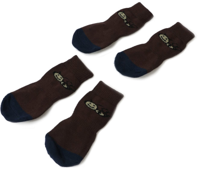 댕댕이 반려동물 대형견 미끄럼방지 귀욤 양말, 브라운비, 1개