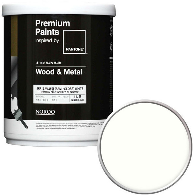 노루페인트 팬톤 우드앤메탈 페인트 반광, 11-0103 Cream White, 1L, 1개