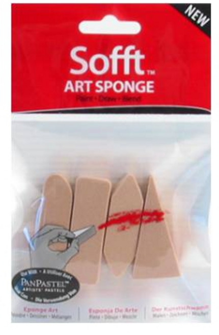 신한화구 팬 파스텔 소프트 스펀지 바 4p 혼합팩 61100, 혼합 색상, 1세트