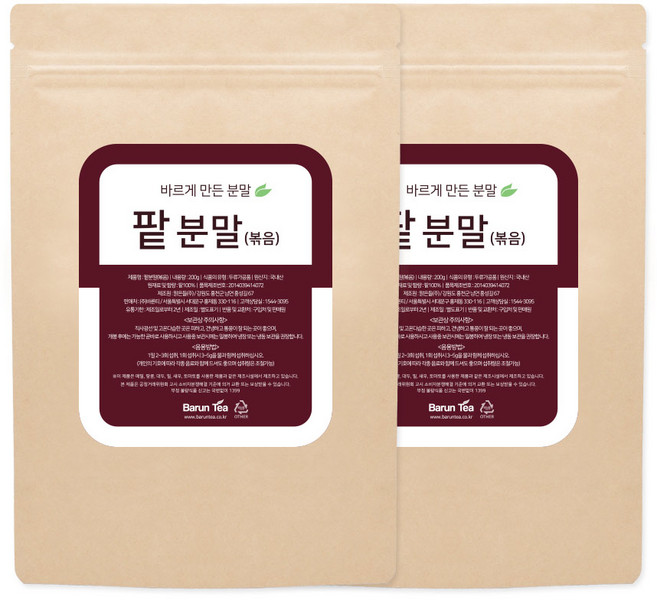 바른티 팥 분말 볶음 분말, 200g, 2개
