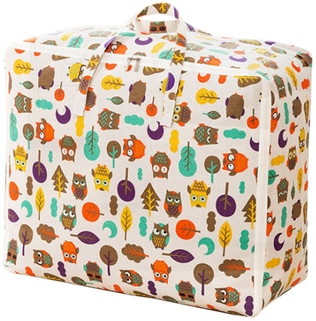 제이앤씨 패브릭 이불가방 78L, 부엉이, 1개