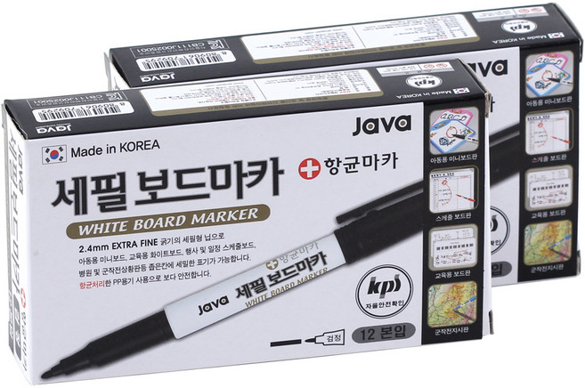 자바펜 세필 보드마카, 검정, 24개
