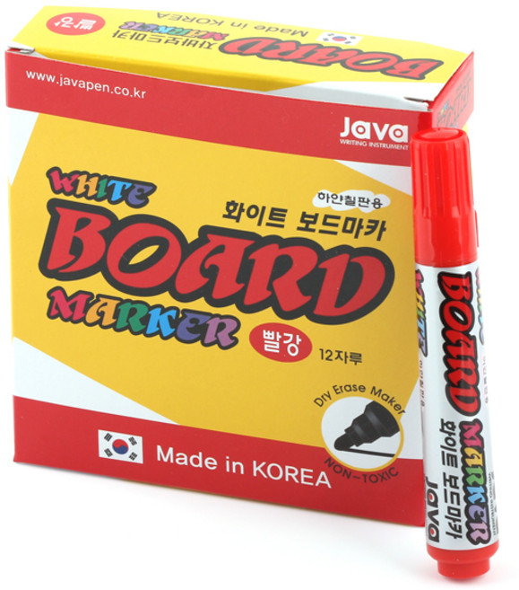 자바펜 화이트보드마카, 빨강, 12개
