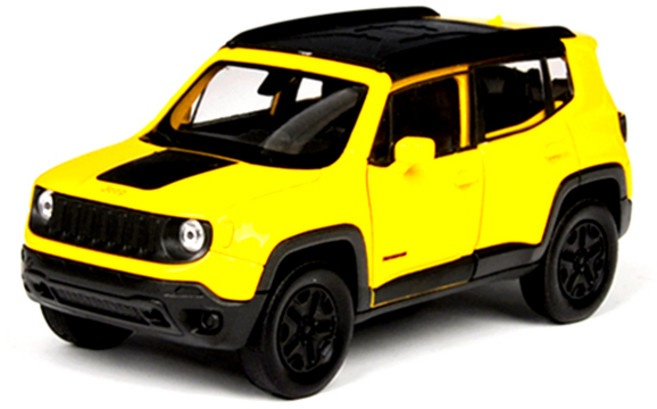 웰리 1/32 SUV 지프 레니게이드 트레일 호크 다이캐스트, 옐로우