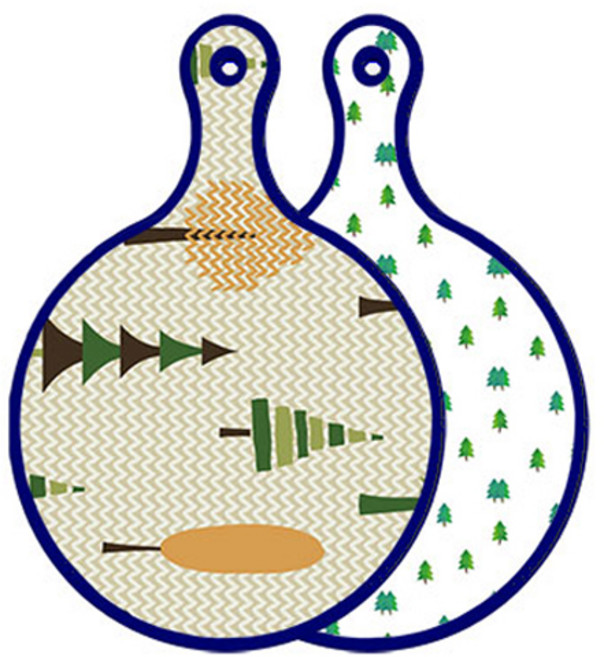 블루에디션 양면 원형 서빙 도마 숲패턴2, 소나무아트웍, 1개