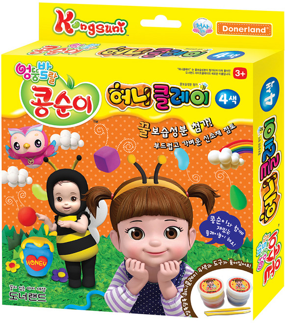 도너랜드 허니클레이 엉뚱발랄 콩순이 4색 세트, 혼합 색상, 1개