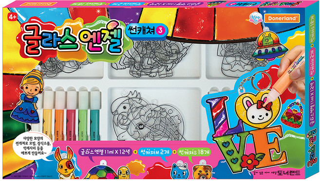 도너랜드 썬캐쳐3 글라스엔젤 데코, 혼합 색상, 1세트