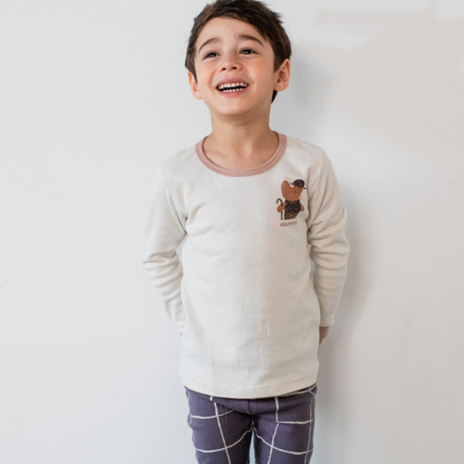 올로미미 남아용 채플린퍼플 30수 후라이스 실내복 세트