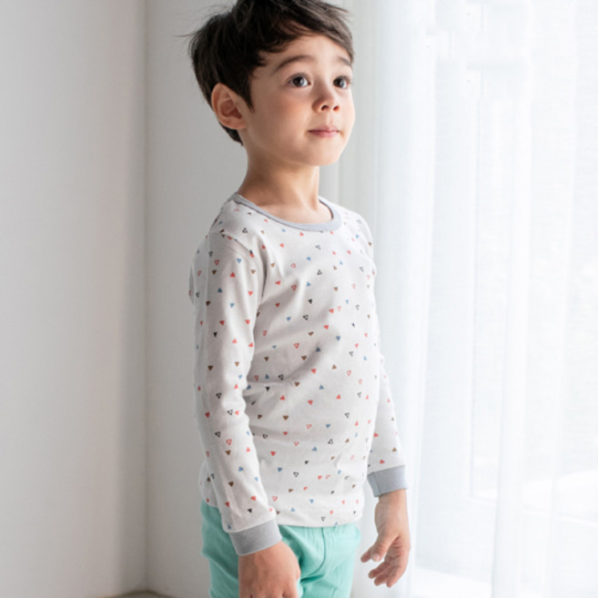 올로미미 남아용 트라이앵글 30수 후라이스 실내복 세트