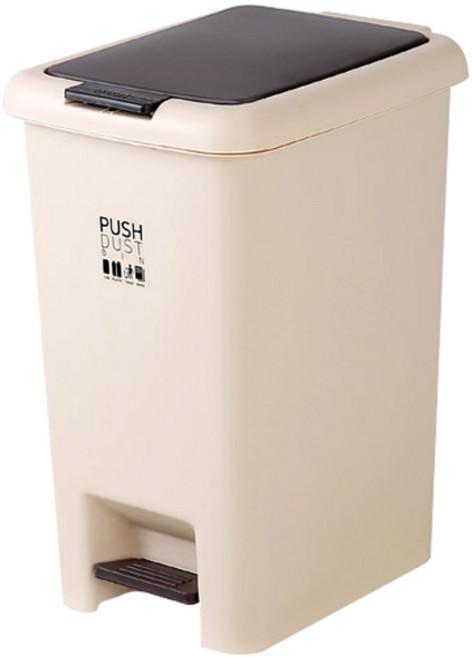 네이쳐리빙 투 웨이 빈 페달 휴지통 20L, 베이지