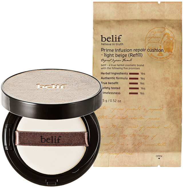 빌리프 프라임 인퓨전 리페어 쿠션 파운데이션 본품 SPF35 PA++ 15g + 리필 15g, 라이트 베이지, 1개
