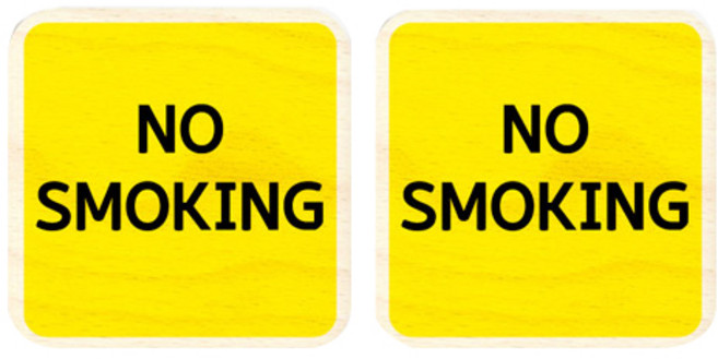 모두의팩토리 옐로우 자작나무 미니 사각 도어사인 2p, 53 NO SMOKING