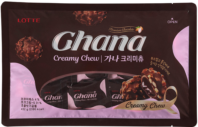 롯데제과 가나 크리미츄 초콜릿, 432g, 1개